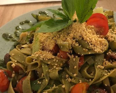 Bean Mushroom and Kale Pasta