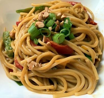 Thai Bell Pepper and Peanut Noodles