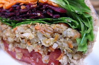 Carrot Nut Vegetarian Burger - Healthy Vegan Recipes - HappyCow