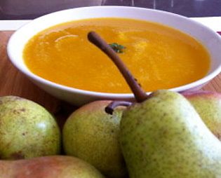 Spicy Butternut Squash and Pear Soup - Healthy Vegan Recipes - HappyCow