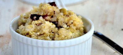 Cheesy Cinnamon Cranberry Quinoa - Healthy Vegan Recipes - HappyCow