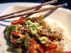 Orange Seitan Stir-fry - Healthy Vegan Recipes - HappyCow