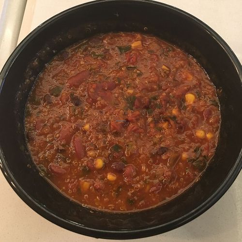 Simple Spicy Veggie Chili - Healthy Vegan Recipes - HappyCow