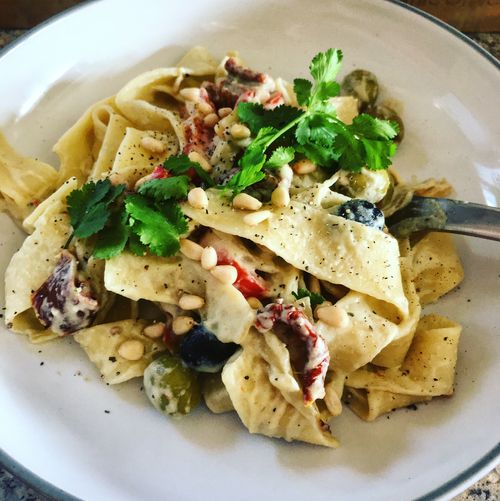 Creamy Basil and Lemon Pasta - Healthy Vegan Recipes - HappyCow