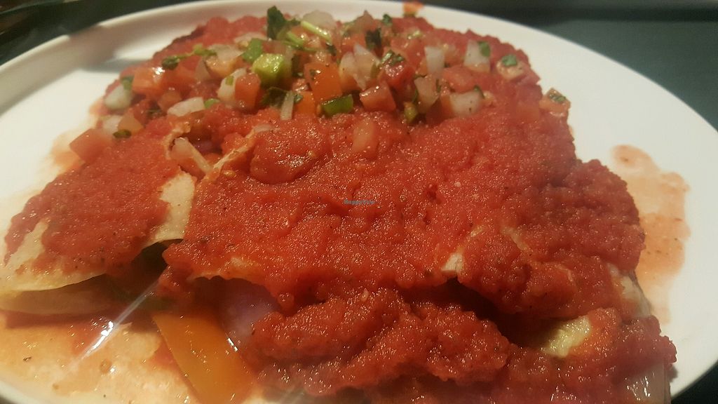 Cacao Restaurant Overland Park Kansas Hycow Vegan Veggie Enchiladas With Red Sauce At Cacao Restaurant In Overland Park