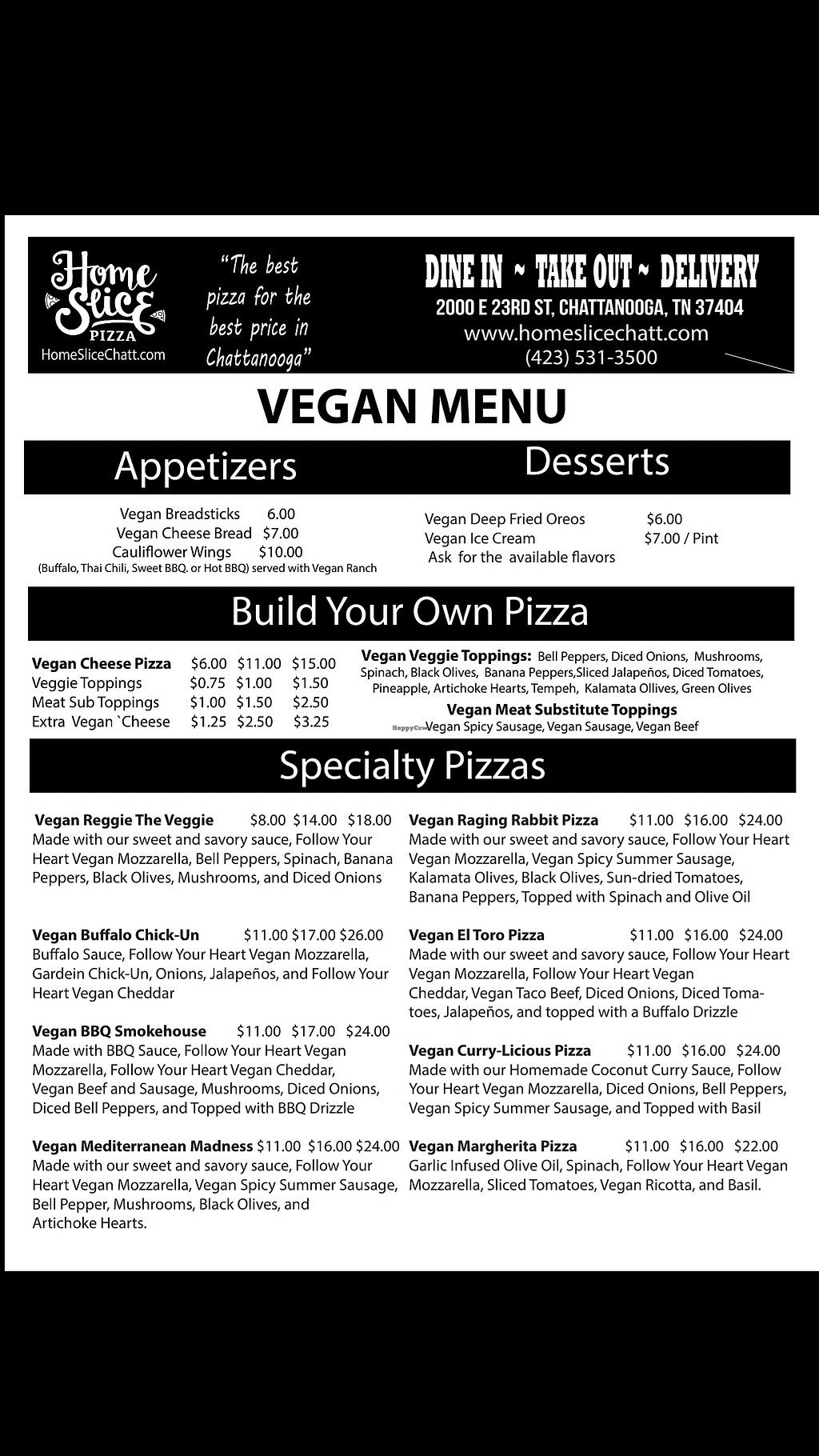 Chattanooga Pizza Co Chattanooga Tennessee Restaurant HappyCow