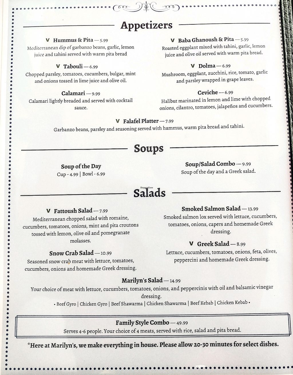 CLOSED Marilyn's Mediterranean Kitchen Simi Valley California