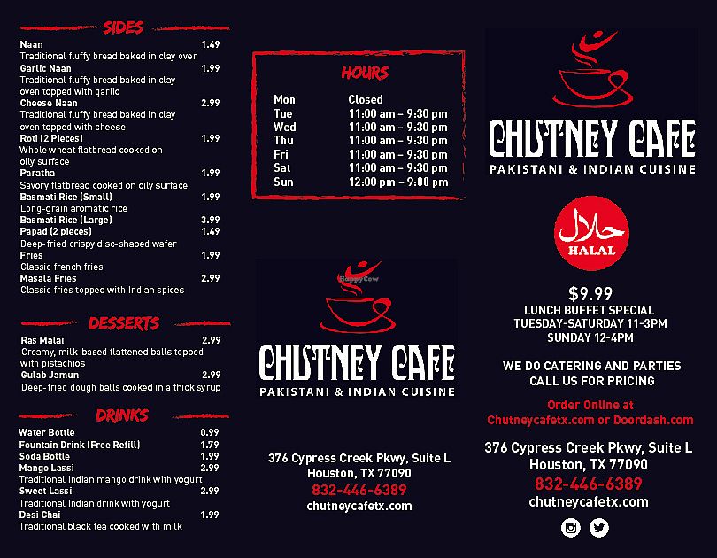 CLOSED Chutney Cafe Houston Texas Restaurant HappyCow