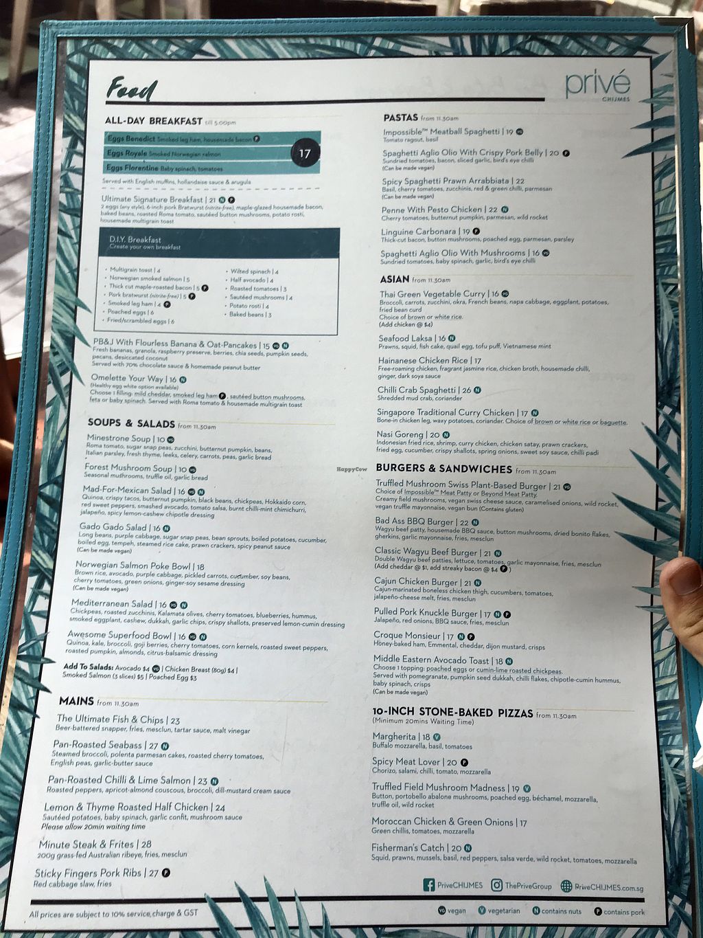 Prive Chijmes Central Singapore Restaurant HappyCow