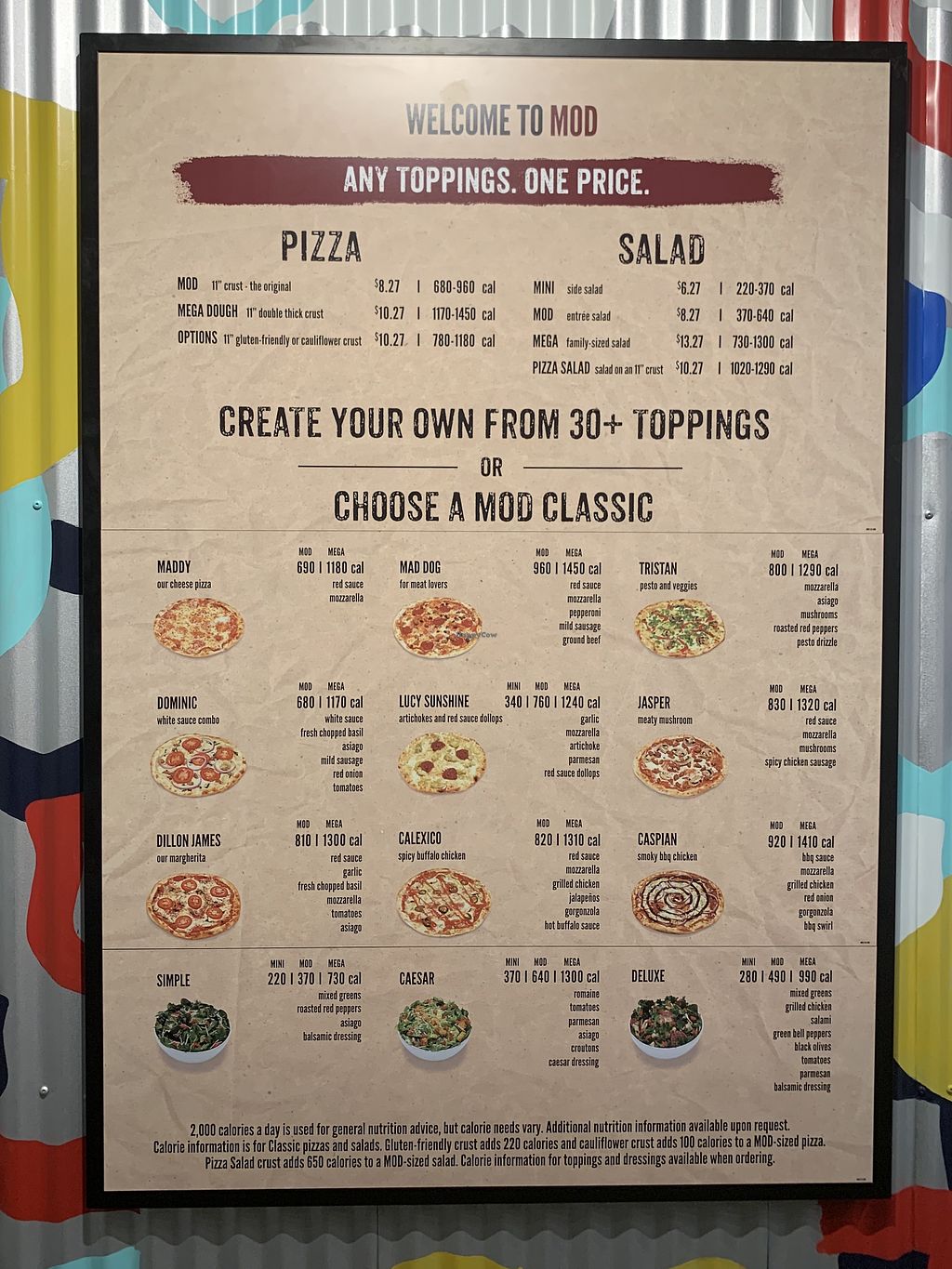 Mod Pizza Printable Menu Printable Word Searches