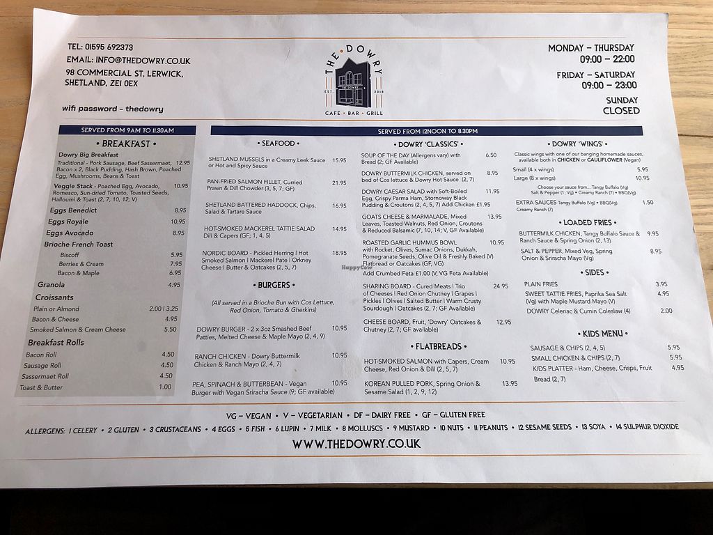 The Dowry Lerwick Restaurant HappyCow