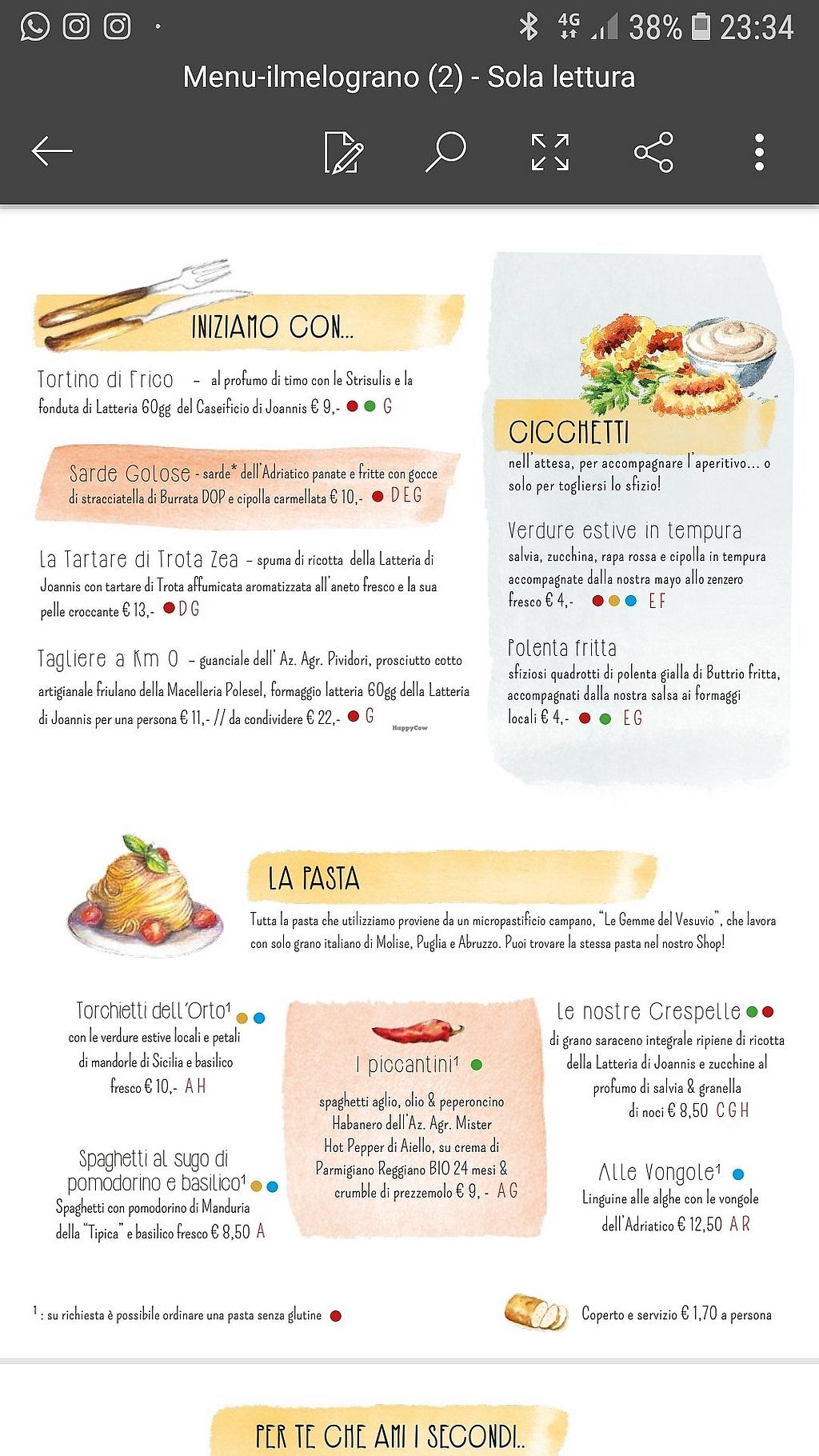 Il Melograno Palmanova Restaurant Happycow