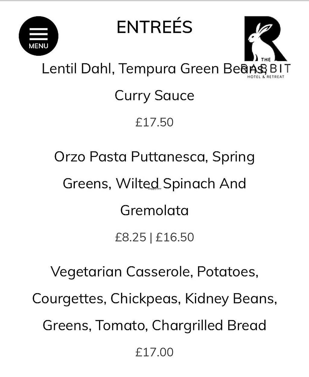 The Rabbit Hotel Templepatrick Restaurant HappyCow