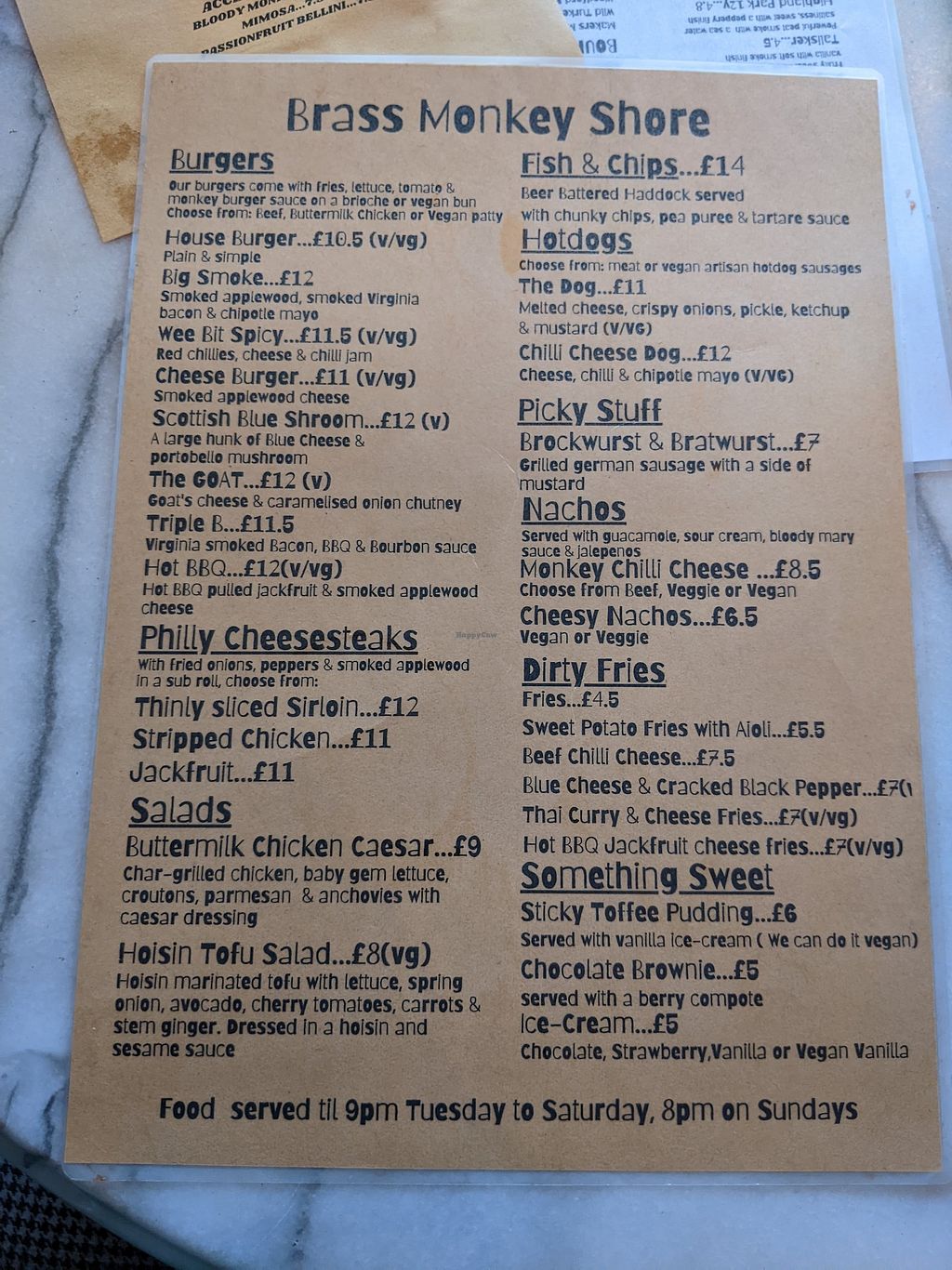 Brass Monkey Shore Edinburgh Restaurant HappyCow