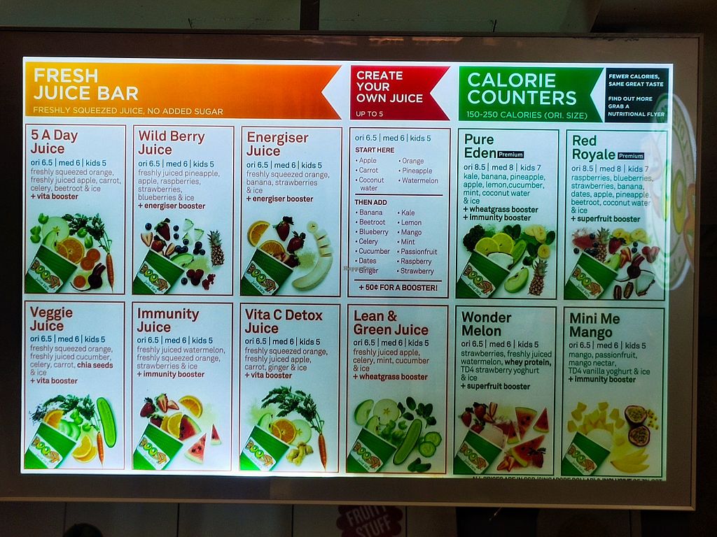 Boost Juice Bugis Junction Central Singapore Juice Bar HappyCow