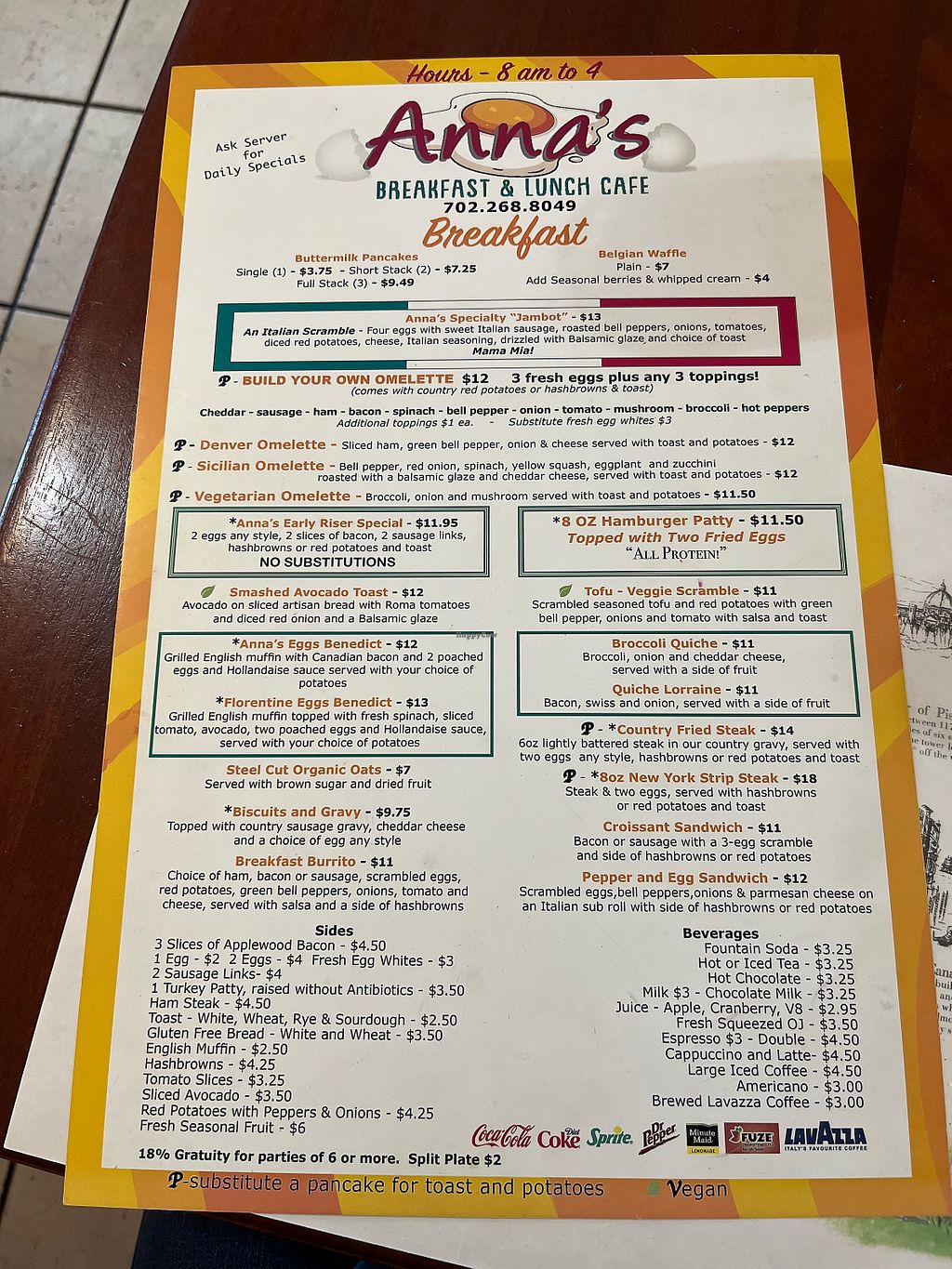 Anna's Breakfast and Lunch Cafe Henderson Nevada Restaurant HappyCow