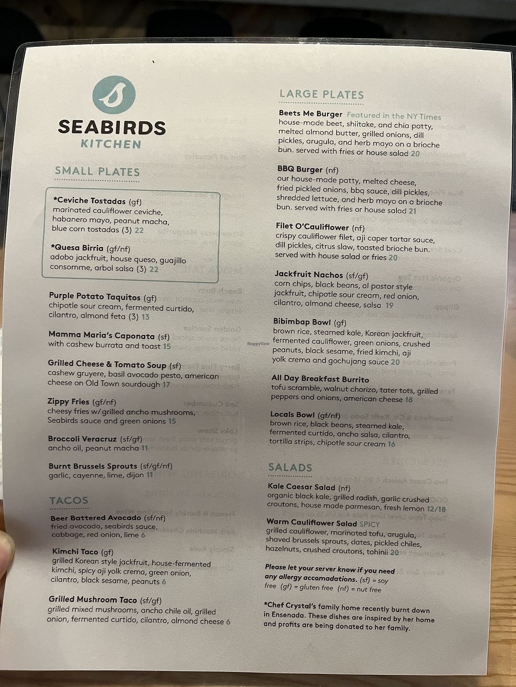 CLOSED Seabirds Kitchen Los Angeles California Restaurant HappyCow