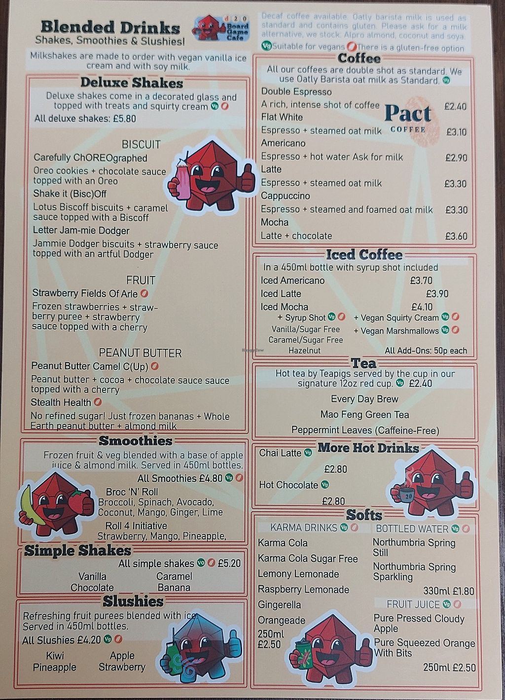 d20 Board Game Cafe Uxbridge Restaurant HappyCow