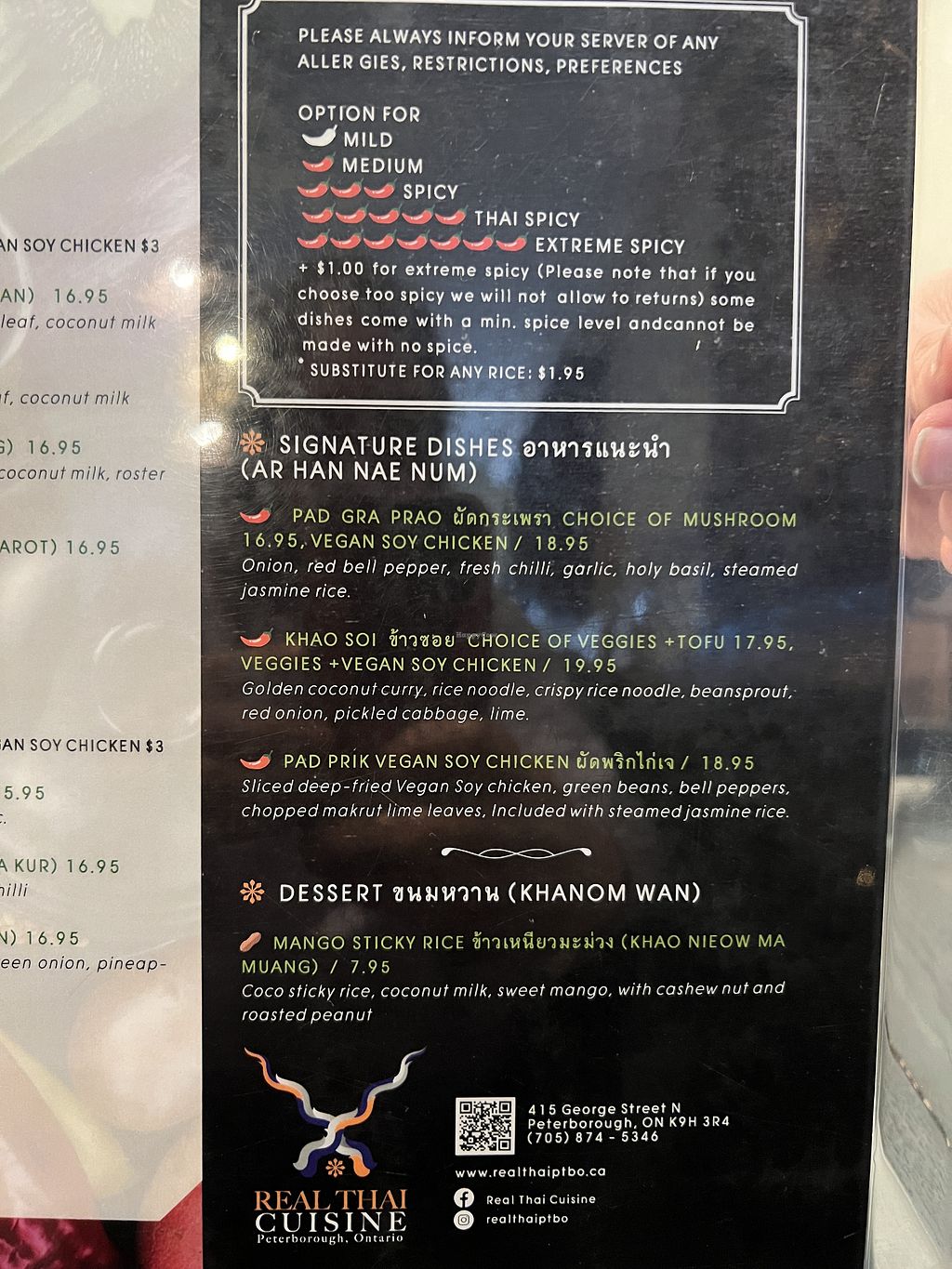 Real Thai Cuisine Peterborough Ontario Restaurant HappyCow