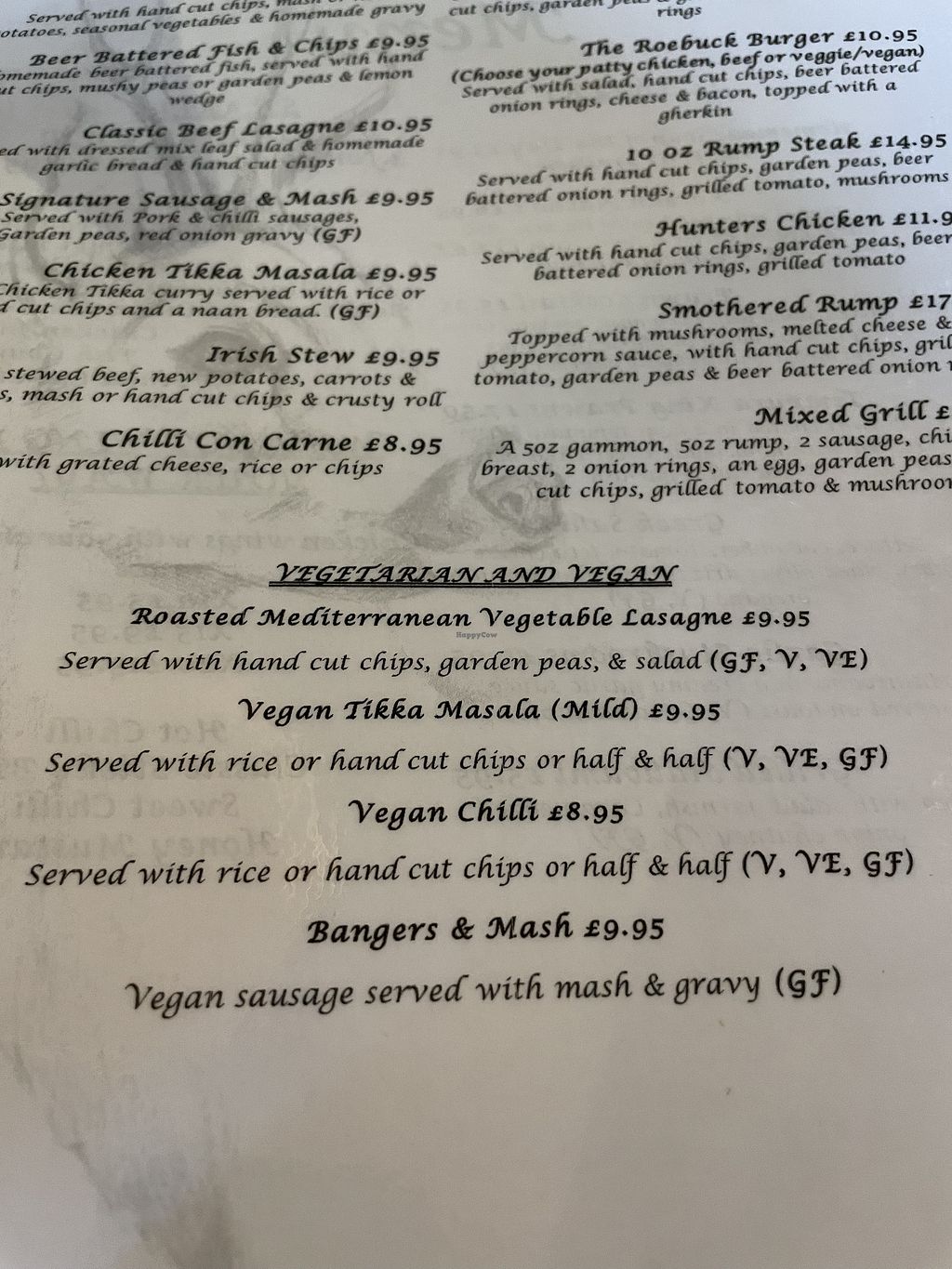 The Roebuck Keighley Restaurant HappyCow