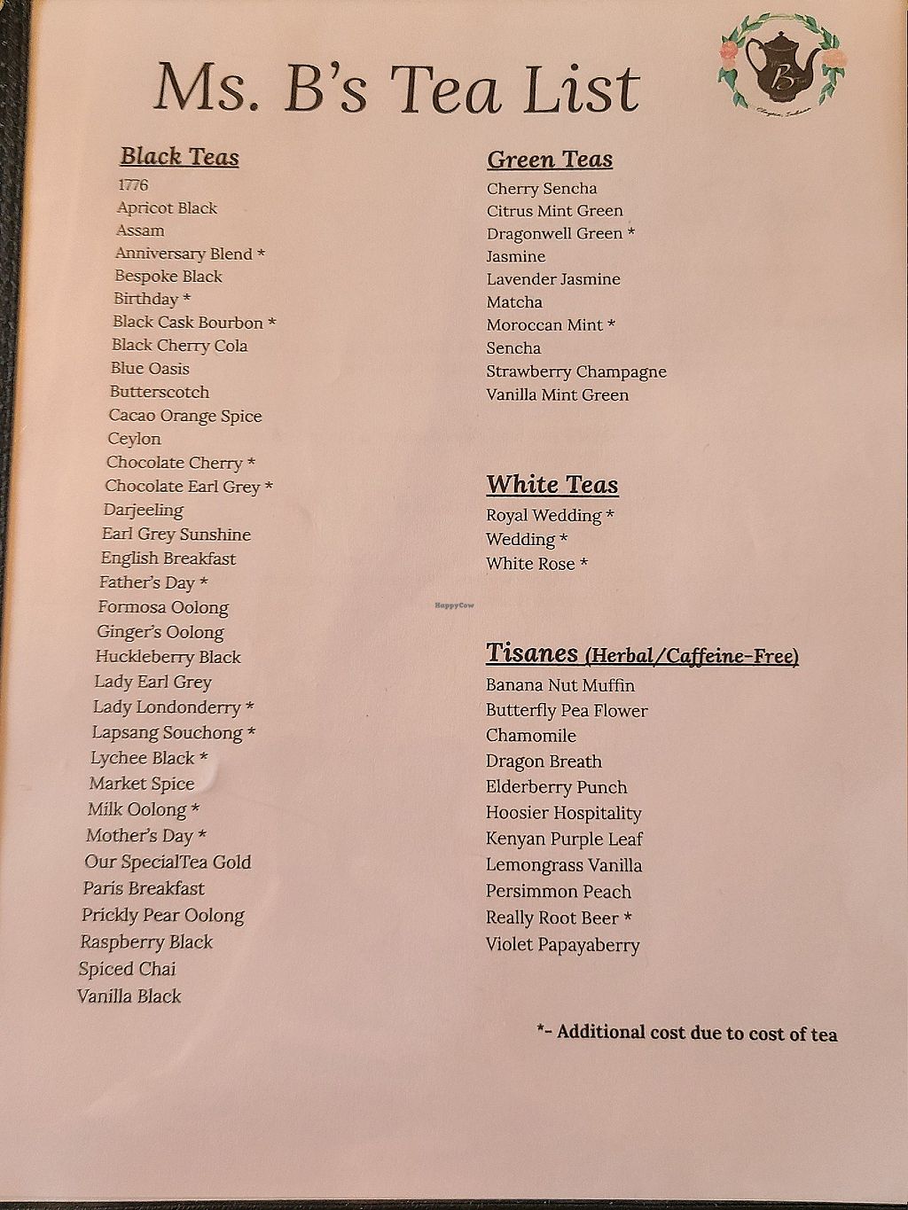 Ms B's Teas Clayton Indiana Restaurant HappyCow