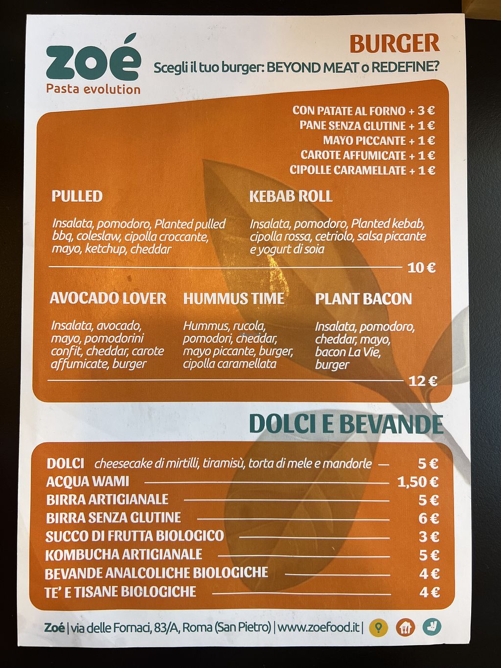 Evolution Restaurant Menu Zoé Pasta Evolution - Rome Restaurant - HappyCow