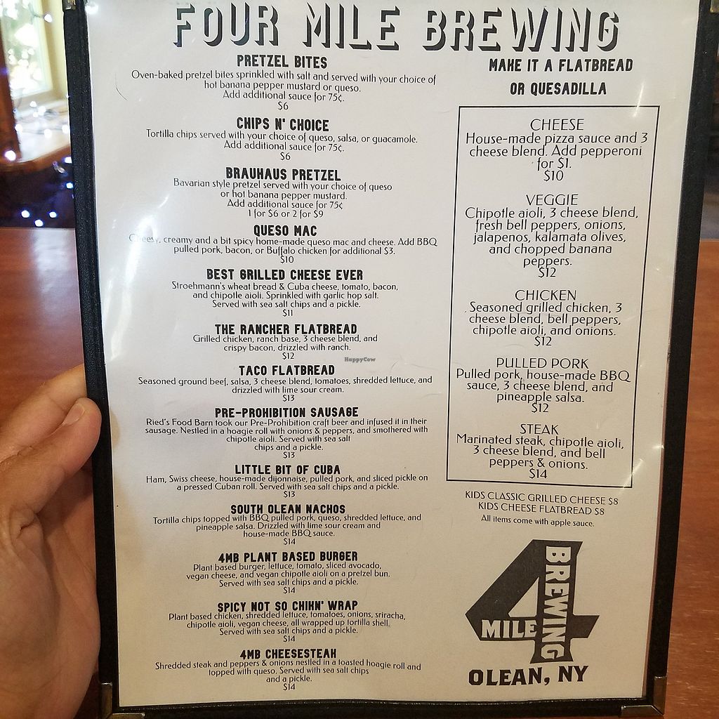 Four Mile Brewing Olean New York Restaurant HappyCow