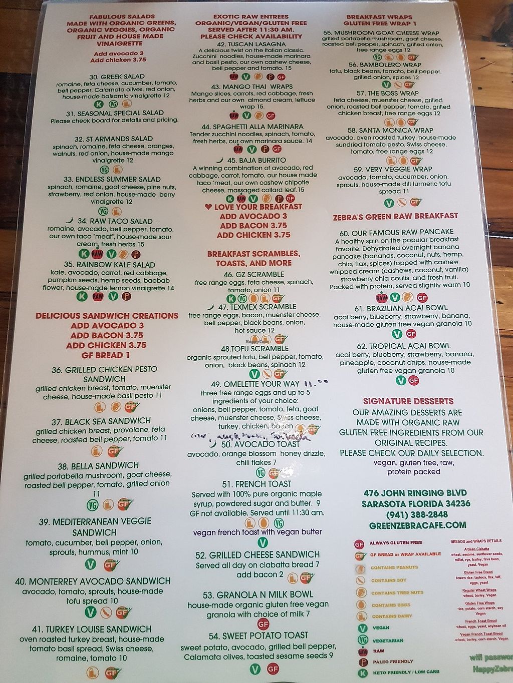 Green Zebra Cafe Sarasota Florida Restaurant HappyCow