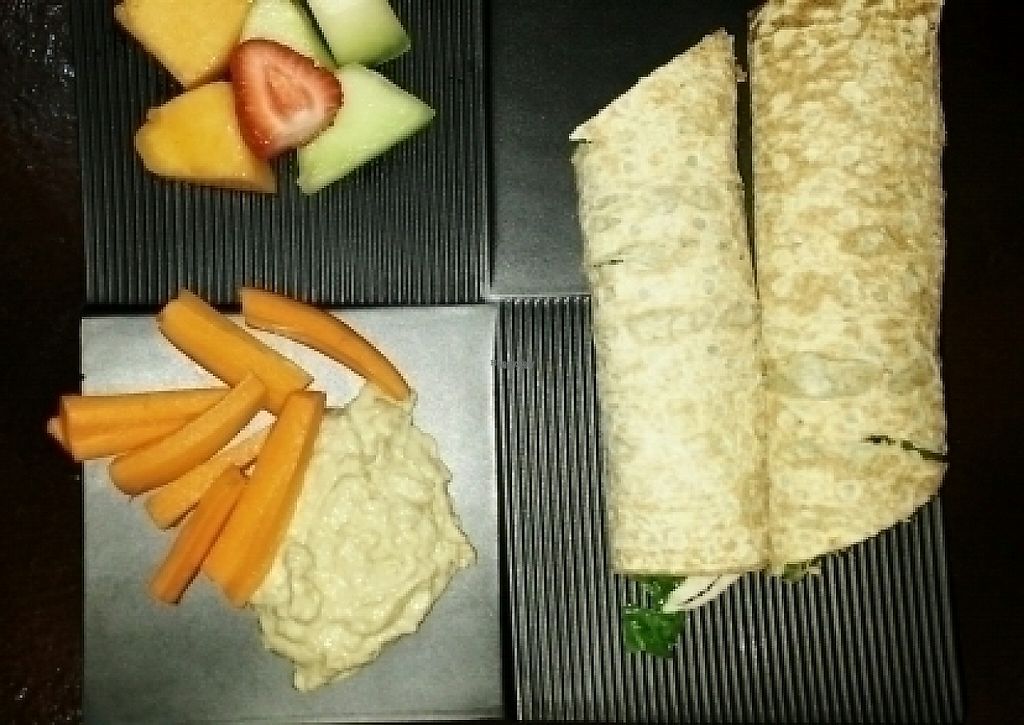 Kech Cafe South Bay Torrance California Restaurant Hycow Veggie Wrap With Pesto Baba Ghanouj At Kech Cafe South Bay In Torrance