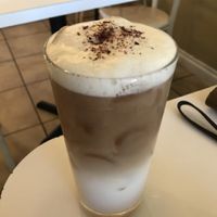 Rose Milk Tea (definitely recommend!) at Loving Hut in Upland