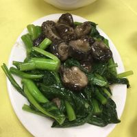 Black mushroom and stewed greens at Po Lin Monastery 寶蓮禪寺齋堂 in Outlying Islands