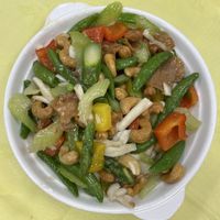 veggies and cashews  at Po Lin Monastery 寶蓮禪寺齋堂 in Outlying Islands