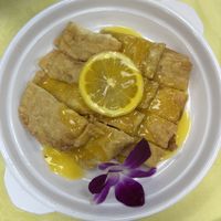 lemon tofu  at Po Lin Monastery 寶蓮禪寺齋堂 in Outlying Islands