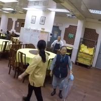 The restaurant late at night. at Po Lin Monastery 寶蓮禪寺齋堂 in Outlying Islands