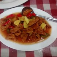 sweet and sour pork at Happy Buddha in Kuta