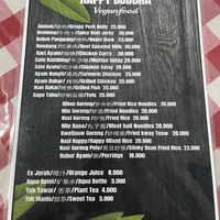 menu (page 2)  at Happy Buddha in Kuta