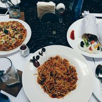 Bandari sandwich - vegan Bolognese pasta - pizza at Ananda in Tehran