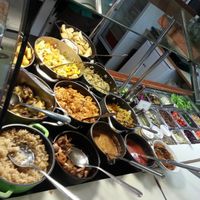 The awesome salad bar. So many delicious and healthy options!! Mostly vegan! at Village Green - Jaffa in Jerusalem