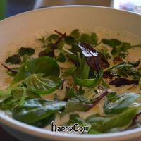 Soymilk ramen noodles with vegetables at Cafe Proverbs 15:17 in Kyoto