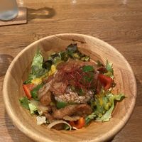 bbq bowl (soymeat, salad, rice)  at Green Earth in Osaka