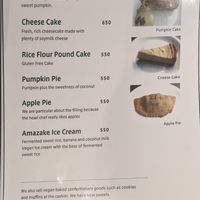 Menu at Green Earth in Osaka
