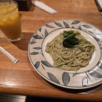 Pesto Pasta at Green Earth in Osaka