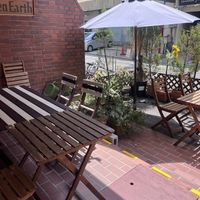 Outdoor seating   at Green Earth in Osaka