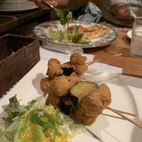 Spicy chicken sticks at Green Earth in Osaka