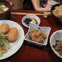 Lunch menu - pumpkin croquette at Alicia in Tokyo