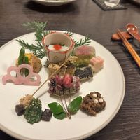 The Sakura-inspired spring dinner plate   at Fucha Bon in Tokyo