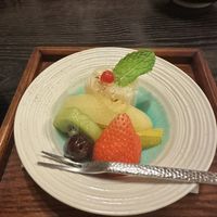 Dessert plate at the end  at Fucha Bon in Tokyo