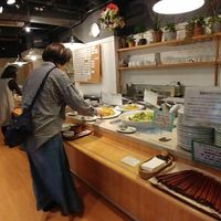 buffet set-up at Crayon House in Tokyo
