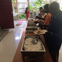 Self-service buffet at Annalakshmi Temple of Fine Arts in Penang