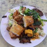 Mixed plate from buffet at Ee Beng Vegetarian Food 毅明素食 in Penang
